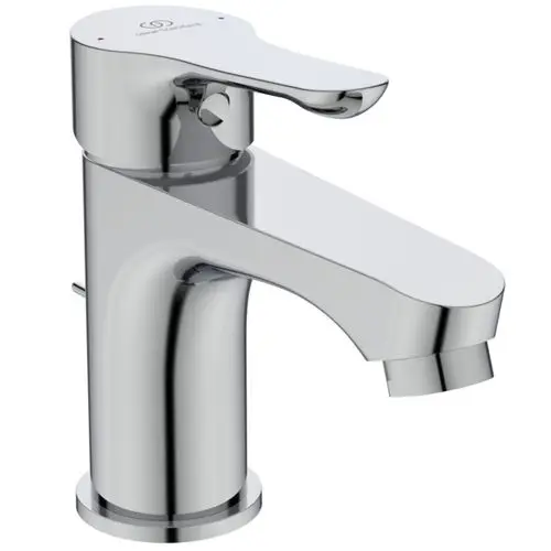 Waschtischarmatur von Ideal Standard mit chromfarbener Oberfläche, geeignet für den Einsatz an einem Waschbecken, ausgestattet mit einem hebelbetätigten Wasserhahn.